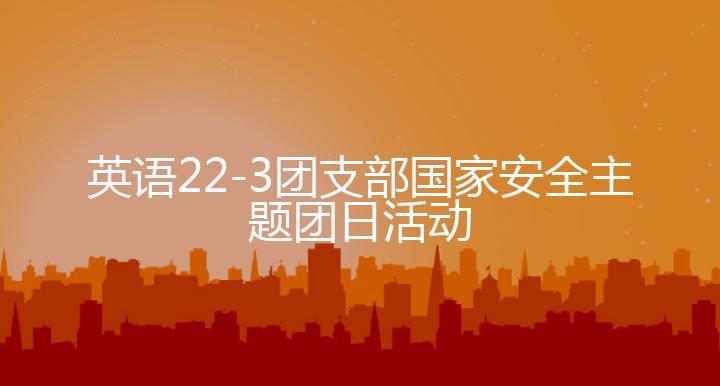 英语22-3团支部国家安全主题团日活动